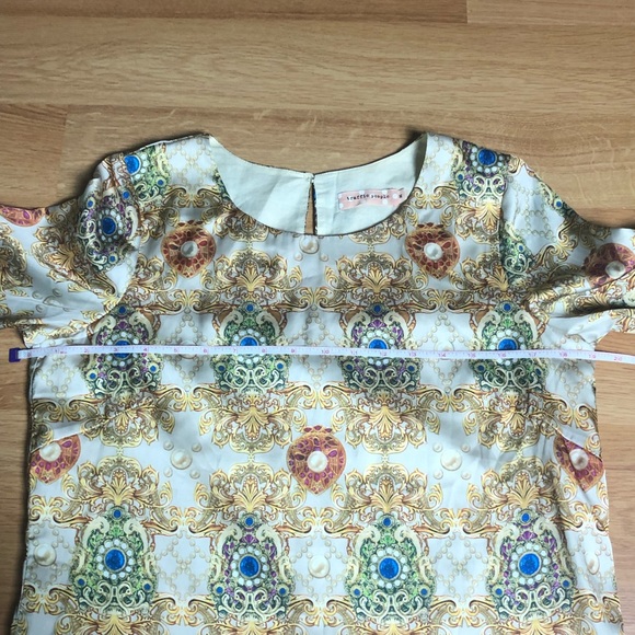 TRAFFIC PEOPLE gold bejeweled jewel print Dress M - Picture 10 of 14